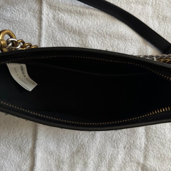 Charles & Keith Dancer Tweed Crescent Crossbody Bag, Navy - Picture 2 of 3